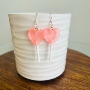 Sterling Silver Pink Lollipop Earrings
